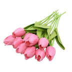 10PCS PU Fake Tulips Real Touch beautiful and Eligant Flower Real Touch Bouquet For Wedding Decoration Flowers Home Garden Decor Stevvex