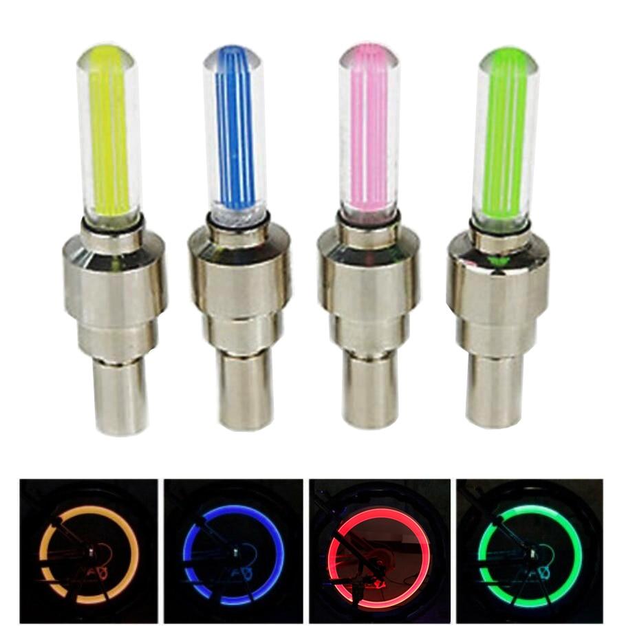 Bike Light Road Bike LED Tire Valve Caps Wheel Spokes Flash Tyre Wheel Valve Stem Cap Light For Car Bike Bicycle Motorcycle Automatic Wheel Spoke Light Tire Lights Lamp Bulb Car Accessories For Riding At Night Stevvex