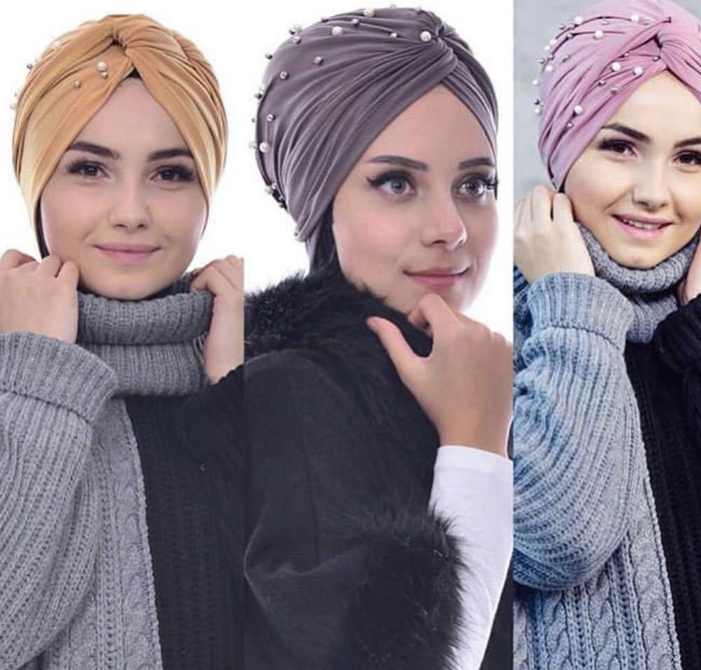 Soft Cotton Lightweight Elegant Turban Hijab Bonnet Arab Wrap Head Turbans Cap Headwrap Headwear Indian African Turbans Twist Headband For Women Stevvex