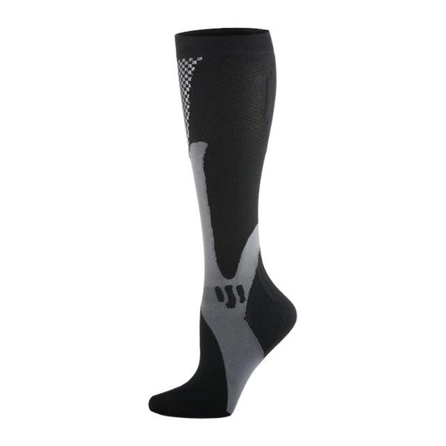 Compression Socks Nylon Medical Nursing Stockings Specializes Outdoor Cycling Sport Socks Men,20-30mmhg Run Nurse Socks for Edema Diabetic Varicose Veins Fast-drying Breathable Adult Sports Socks Stevvex