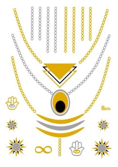 Luxury Metallic Temporary Tattoo Gold Silver Flower Sticker Long Lasting Gold Design For Womens Stevvex