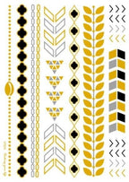 Luxury Metallic Temporary Tattoo Gold Silver Flower Sticker Long Lasting Gold Design For Womens Stevvex