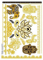 Luxury Metallic Temporary Tattoo Gold Silver Flower Sticker Long Lasting Gold Design For Womens Stevvex
