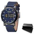 New Military Sport Watches Luxury Brown Leather Strap Quartz Wrist Watch Stylish Roller Watch For Men Stevvex