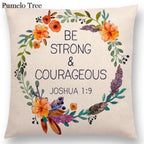 Newest Floral Quotes Decorative Pillow Covers Fresh Flowers Garland Inspirational Words Decorative Cotton Linen Throw Pillow Cushion Covers And Gifts For Women Daughter Mum Best Friend Birthday Home Decorations Stevvex