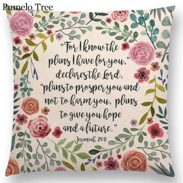Newest Floral Quotes Decorative Pillow Covers Fresh Flowers Garland Inspirational Words Decorative Cotton Linen Throw Pillow Cushion Covers And Gifts For Women Daughter Mum Best Friend Birthday Home Decorations Stevvex
