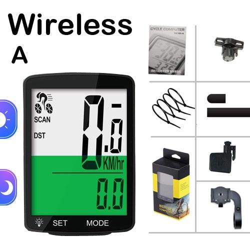 Waterproof Bicycle Computer Wireless And Wired Bike Cycling Odometer Stopwatch Speedometer Bicycle Speedometer With LCD Display 20 Functions And Automatic Wake-up Stevvex