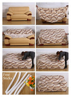 Elastic Sofa Covers for Living Room Stretch Slipcovers Sectional Couch Cover L Shape Corner Armchair Cover 1/2/3/4 Seater Slipcovers Elastic Stylish Printed Sectional Sofa Furniture Protector For Living Room Stevvex