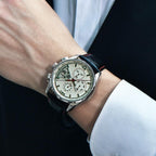 Multifunction Luxury Mens Watches Quartz Chronograph Sport Design Leather Band Strap Comfortable Wrist Watch For Men Stevvex