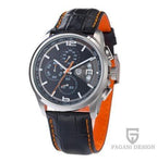 Multifunction Luxury Mens Watches Quartz Chronograph Sport Design Leather Band Strap Comfortable Wrist Watch For Men Stevvex