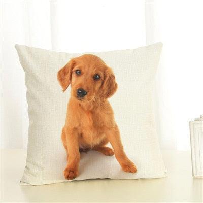 Cute Pet Dog Printed Cushion Cover Linen Pillow Cover Decorative Throw Pillow Cover For Sofa Chair Home Stevvex