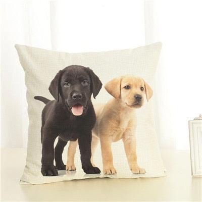 Cute Pet Dog Printed Cushion Cover Linen Pillow Cover Decorative Throw Pillow Cover For Sofa Chair Home Stevvex