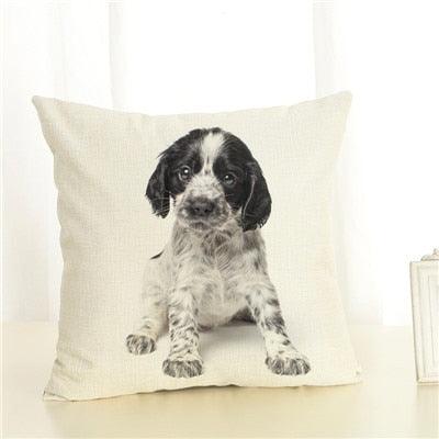 Cute Pet Dog Printed Cushion Cover Linen Pillow Cover Decorative Throw Pillow Cover For Sofa Chair Home Stevvex