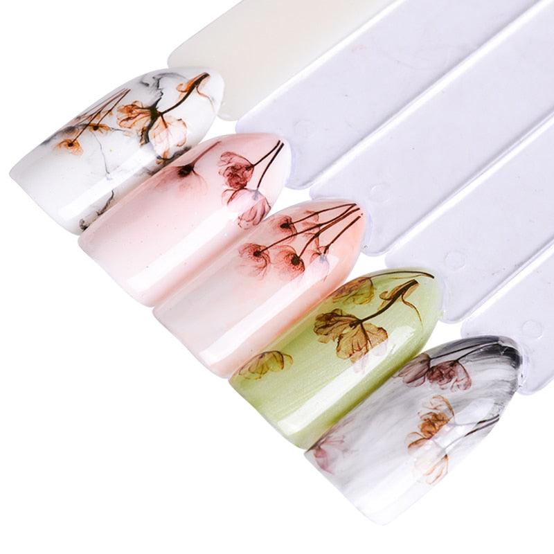 Embossed 3D Nail Stickers Blooming Flower 3D Nail Art Stickers Decals Adhesive Manicure Nail Art Tips Decoration Adhesive Abstract Face Curve Graffiti Nail Design for Acrylic Nail Supplies Designer Nail Decorations for Women Girls Kids Stevvex