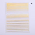 Nail Strip Stickers Black Gold Rose Gold Silver Metal Strip Tape Nail Art Adhesive Foil Tips Nail Sticker Decals Metallic Curve Strip Line Nail Decal Self-Adhesive 3D Wave Design Decoration for Women Girls Tape Nail Art Stickers Decal Decoration Stevvex