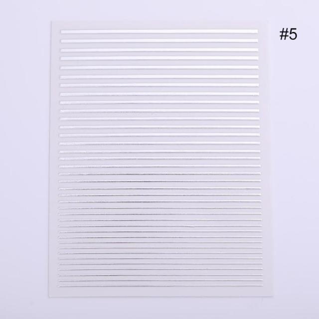 Nail Strip Stickers Black Gold Rose Gold Silver Metal Strip Tape Nail Art Adhesive Foil Tips Nail Sticker Decals Metallic Curve Strip Line Nail Decal Self-Adhesive 3D Wave Design Decoration for Women Girls Tape Nail Art Stickers Decal Decoration Stevvex