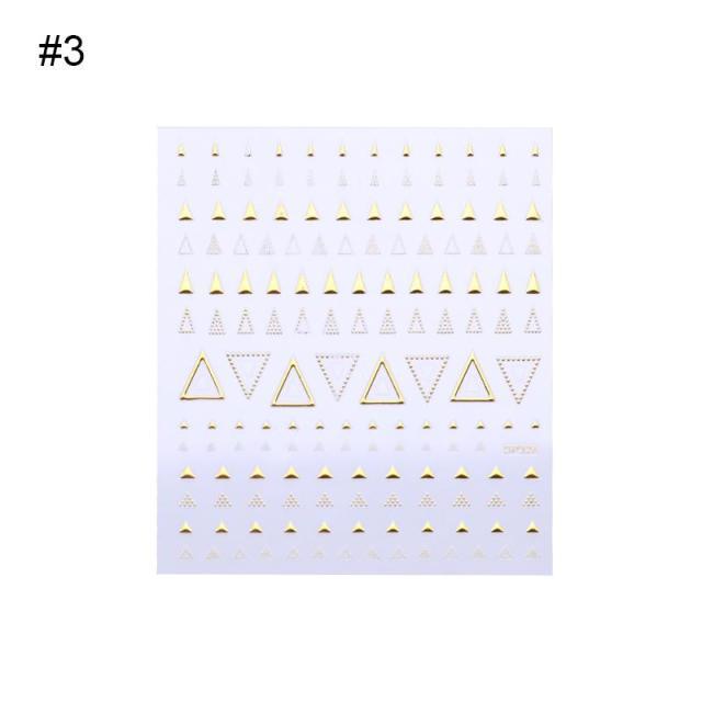 Nail Strip Stickers Black Gold Rose Gold Silver Metal Strip Tape Nail Art Adhesive Foil Tips Nail Sticker Decals Metallic Curve Strip Line Nail Decal Self-Adhesive 3D Wave Design Decoration for Women Girls Tape Nail Art Stickers Decal Decoration Stevvex