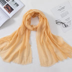 Long Soft Cotton Lightweight Crinkle Hijab Scarf Elegant Headscarf Head Wrap Islamic Head Wraps Hijab For Women 70*175cm