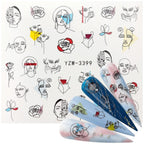 Nail Watermark Decals Sexy lips Middle finger Sexy girl Water Transfer Slider Russia Words Manicure Tattoos Sliders For Manicure Women Kids Girls Manicure Decoration Nail Art Supplies 3D Self-Adhesive Nail Decals Designer Nail Stickers for Acrylic Nails Stevvex