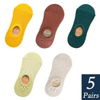 Women's Cute Cotton Invisible No Show Non-Slip Summer Candy Solid Color Silicone Short Socks Fashion Thin Ankle Boat Socks