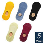 Women's Cute Cotton Invisible No Show Non-Slip Summer Candy Solid Color Silicone Short Socks Fashion Thin Ankle Boat Socks