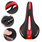 Breathable Silicone Cushion Seat PU Leather Surface Silica Filled Gel Comfortable Shockproof Bicycle Saddle Padded Professional Waterproof Road Bike Saddle For Men Stevvex