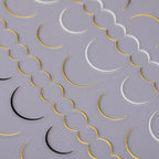 Nail Strip Stickers Black Gold Rose Gold Silver Metal Strip Tape Nail Art Adhesive Foil Tips Nail Sticker Decals Metallic Curve Strip Line Nail Decal Self-Adhesive 3D Wave Design Decoration for Women Girls Tape Nail Art Stickers Decal Decoration Stevvex