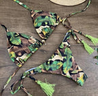Women Push-up Bikini Swimwear Adjustable Swimsuit Bathing Suit Beachwear Women's Tie Bikini Lace Up Bottom String Swimsuit Bandage Swim Beach Wear Summer Comfortable Bikini Set Stevvex