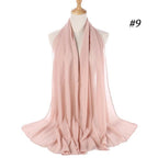 Long Lightweight Soft Solid Color Chiffon Scarfs Muslim Headscarf Hijab Scarf Shawls Wraps Hijab For Women 70*180cm