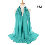 Long Lightweight Soft Solid Color Chiffon Scarfs Muslim Headscarf Hijab Scarf Shawls Wraps Hijab For Women 70*180cm