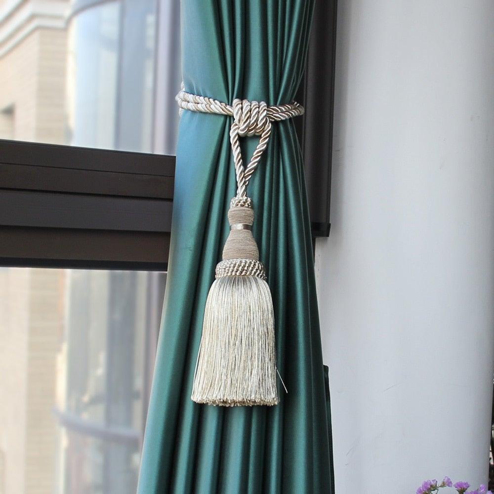 Tassel Curtain Tiebacks Home Decoration Handmade Curtain Holders Clips Hanging Balls Curtain Accessories Curtain Tie backs Curtain Handmade Tiebacks Decorative Curtain Holdbacks With Tassel Stevvex