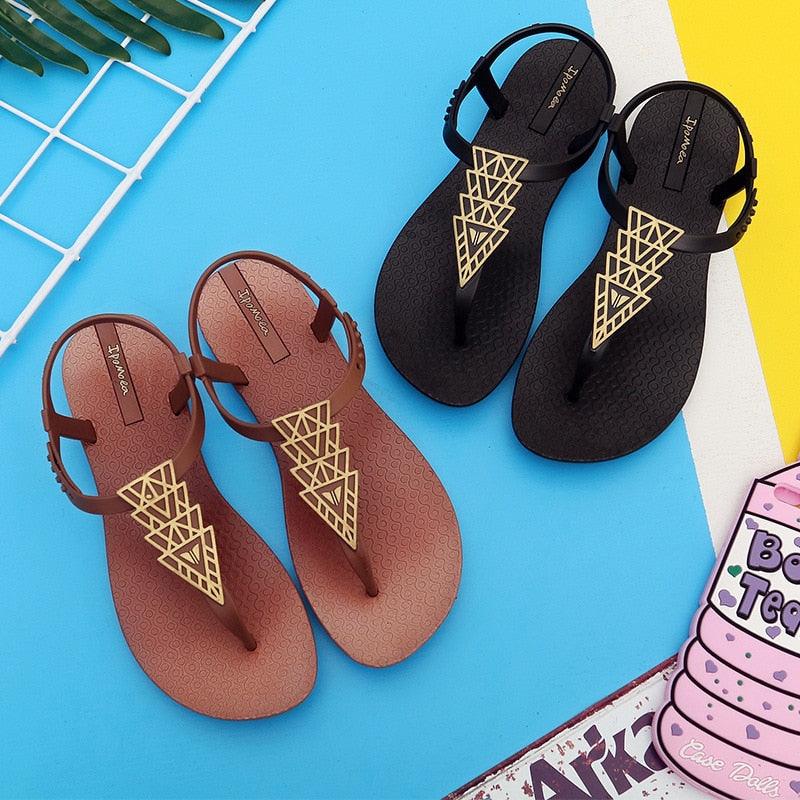 Summer Sandals Women New Flat Slides Flip Flops Seaside Vacation Shoes Woman Beach Flat Style Casual Sandals Slippers Beach Shoes Dress Summer Beach Shoes Thong Slippers Stevvex