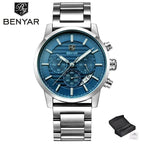 New Luxury Men Watches Chronograph Sports Watches Waterproof Casual Sport Leather Strap Quartz Men's Wrist Watch Stevvex