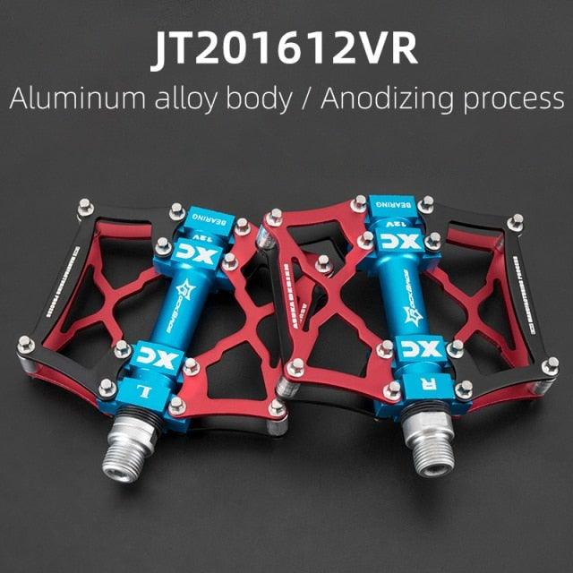 Road Bike Pedals Aluminum Alloy Anti-slip Bicycle Pedals Hollow-Carved Design Pedals Bicycle Accessories Mountain Bike Pedals Flat Bicycle Pedals Platform Cycling Sealed Bearing Aluminum Pedals For Mountain Bike Stevvex