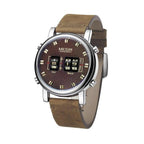 New Military Sport Watches Luxury Brown Leather Strap Quartz Wrist Watch Stylish Roller Watch For Men Stevvex