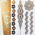 Body Tattoo Art Painting Stickers Glitter Gold Silver Temporary Waterproof Nontoxic Long Lasting Tattoos Stevvex