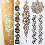 Body Tattoo Art Painting Stickers Glitter Gold Silver Temporary Waterproof Nontoxic Long Lasting Tattoos Stevvex
