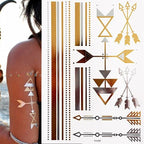 Body Tattoo Art Painting Stickers Glitter Gold Silver Temporary Waterproof Nontoxic Long Lasting Tattoos Stevvex