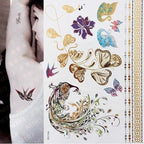 Body Tattoo Art Painting Stickers Glitter Gold Silver Temporary Waterproof Nontoxic Long Lasting Tattoos Stevvex