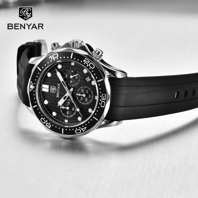 Black Multifunctional Sport Men Watches Luxury Quartz Watches Fashion Chronograph Stylish Elegant Comfortable Watch For Men Stevvex
