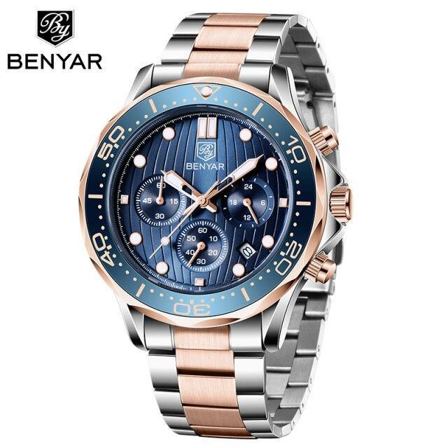 Black Multifunctional Sport Men Watches Luxury Quartz Watches Fashion Chronograph Stylish Elegant Comfortable Watch For Men Stevvex