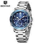 Black Multifunctional Sport Men Watches Luxury Quartz Watches Fashion Chronograph Stylish Elegant Comfortable Watch For Men Stevvex