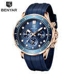 Black Multifunctional Sport Men Watches Luxury Quartz Watches Fashion Chronograph Stylish Elegant Comfortable Watch For Men Stevvex