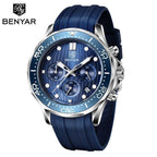 Black Multifunctional Sport Men Watches Luxury Quartz Watches Fashion Chronograph Stylish Elegant Comfortable Watch For Men Stevvex
