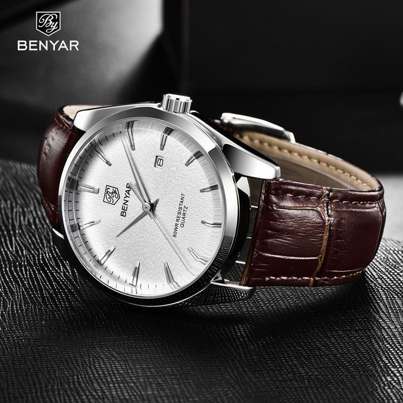 Leather Fashion Sport Men's Watches Luxury Military Quartz Analog Waterproof Men Watch Stevvex