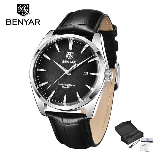 Leather Fashion Sport Men's Watches Luxury Military Quartz Analog Waterproof Men Watch Stevvex