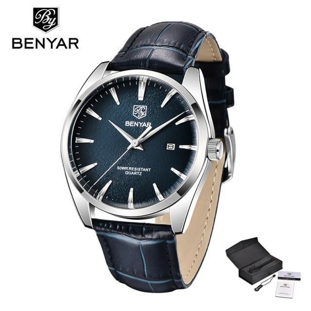 Leather Fashion Sport Men's Watches Luxury Military Quartz Analog Waterproof Men Watch Stevvex