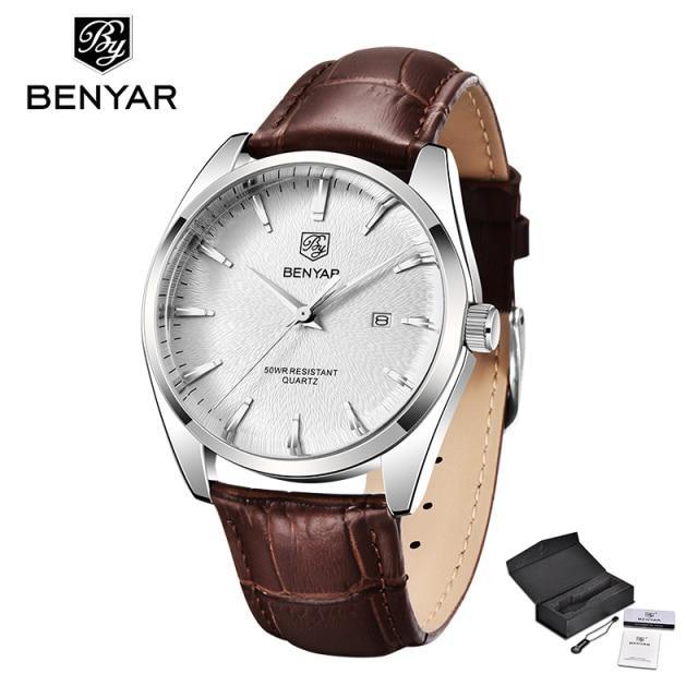 Leather Fashion Sport Men's Watches Luxury Military Quartz Analog Waterproof Men Watch Stevvex