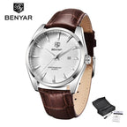 Leather Fashion Sport Men's Watches Luxury Military Quartz Analog Waterproof Men Watch Stevvex