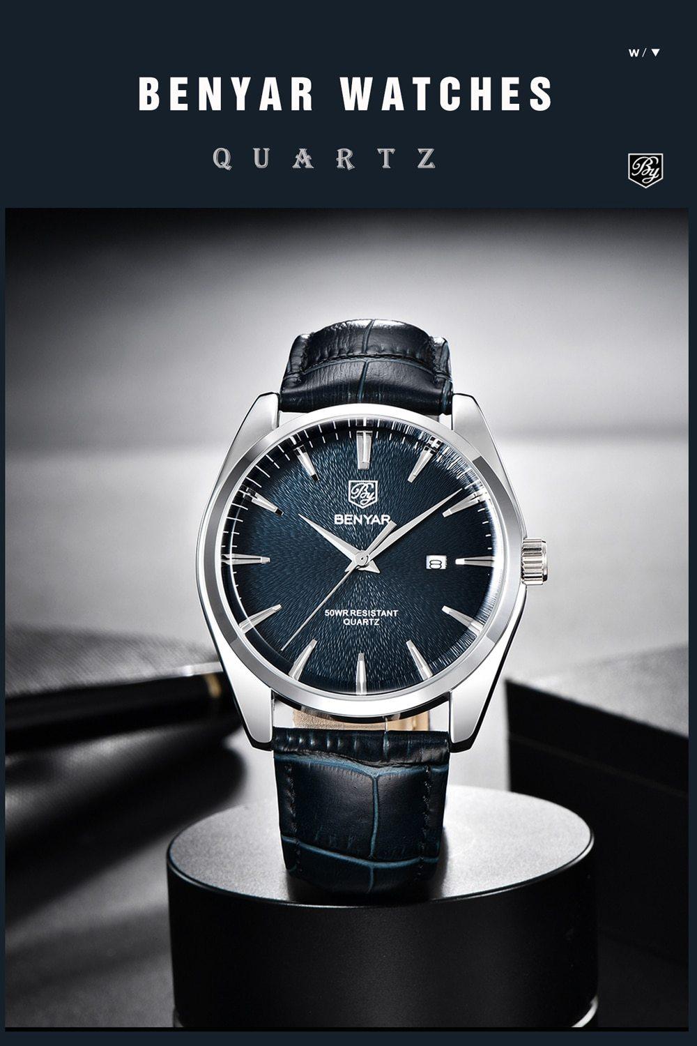 Leather Fashion Sport Men's Watches Luxury Military Quartz Analog Waterproof Men Watch Stevvex